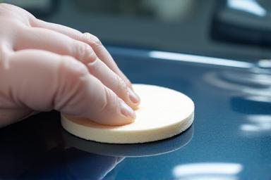 液体のセラミックコーティングを塗布する様子